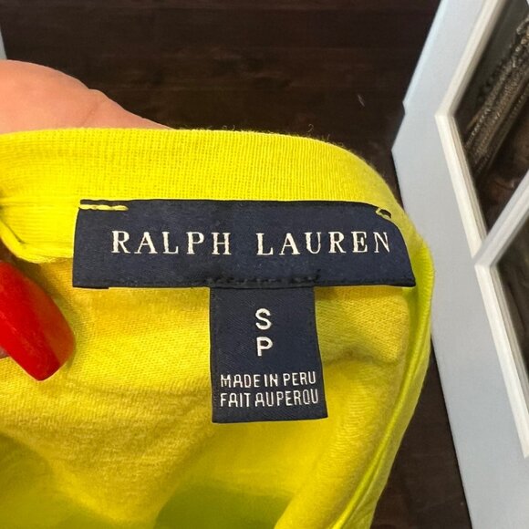 Ralph Lauren chartreuse Yellow Crew Neck Cotton T-Shirt S - Picture 4 of 4